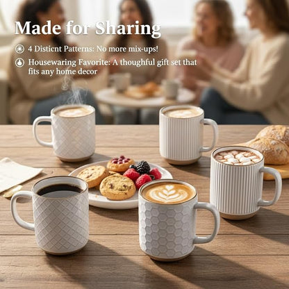 GBhome Coffee Mugs Set of 4, 16 oz White Coffee Cups - Image 7