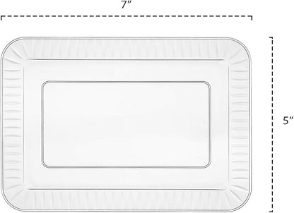 Party Essentials Elegance Quality Hard Plastic 5 x 7-Inch Rectangular Appetizer - Image 3