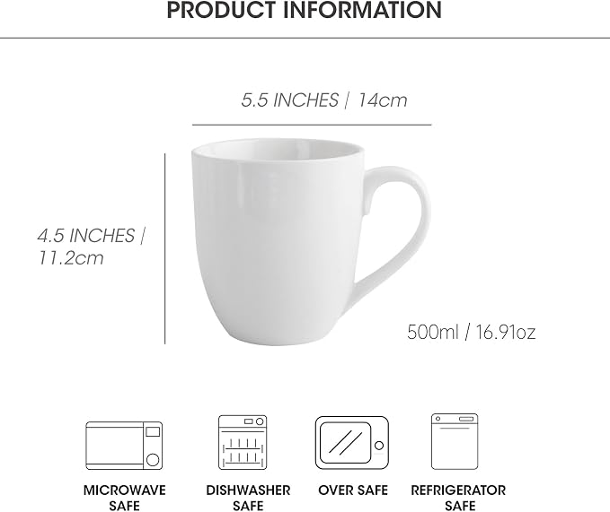 Coffee Mugs Set of 6, 16Oz Large Ceramic Mugs - Image 2