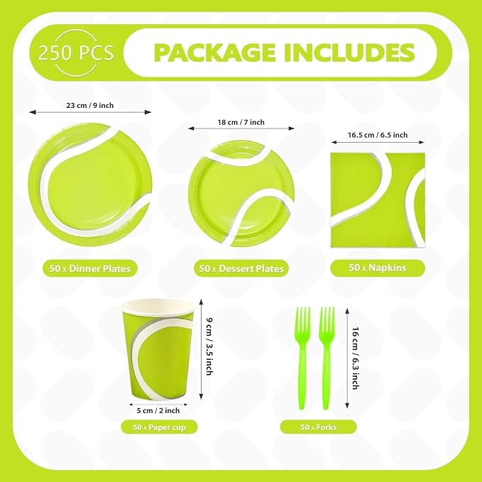 250Pcs Tennis Party Decorations - Image 2