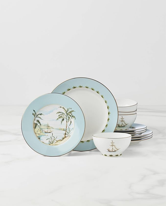 Lenox British Colonial Tradewind Porcelain 12-Piece Dinnerware Set - Image 2