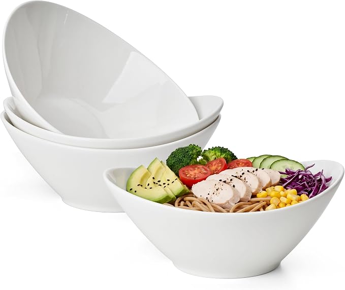 Teocera 7 Inch Salad Bowls Set of 4, 28 oz Large Bowls– Microwave & Dishwasher by Teocera