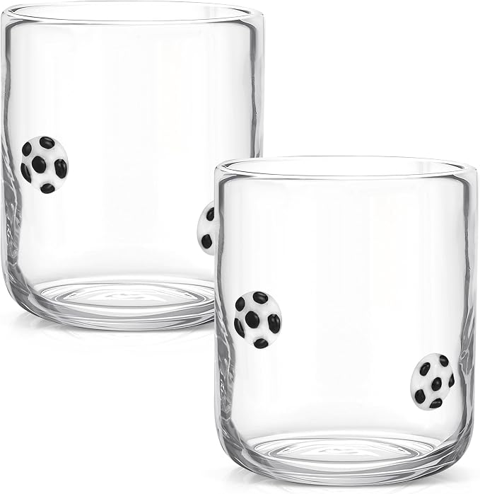 SiliFine 2 Pcs Soccer Icon Juice Glasses, 14oz Ball Sport Stemless Wine - Image 2