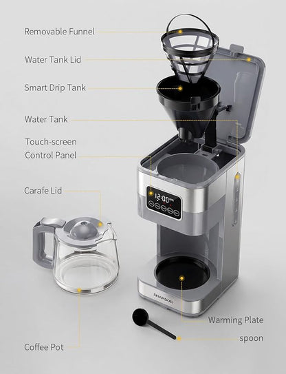 SHARDOR 10-Cup Programmable Coffee Maker, Regular & Strong Brew Drip Coffee - Image 7