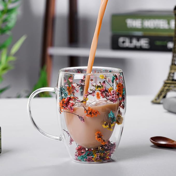 NBHUZEHUA Double Wall Glass Coffee Mugs Clear Cups - Image 5