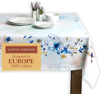 Maison d' Hermine Table Cloth Rectangle Table 100% Cotton 70 x 90 Inches Tablecloth Reusable Decorative for Dining Room Farmhouse Home Valentines Day Decorations Spring Summer - Lazy Summer Days