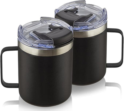 12oz Insulated Travel Coffee Mug by ALOUFEA