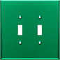 LIDER Reflective Acrylic Toggle Switch Wall Plate, Mirrored Light Switch Plate, Plexiglass Switch Cover, Acrylic Glass, Oversized 2-Gang 5.25" x 5.25", LWP-12O-AGR, Green