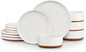 LIANYU Plates and Bowls Sets, 12 Pieces Stoneware Dinnerware Set by LIANYU