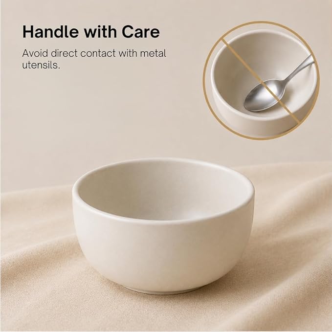 WENSHUO Classic Round Cereal Bowl Set of 4, Ceramic Soup Bowls, Breakfast Bowl - Image 4