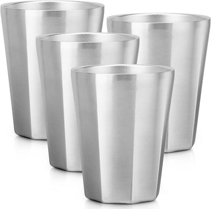 Beasea Stainless Steel Cups 10 oz, 4 Pack Small Bulk Stackable Stainless Steel by Beasea