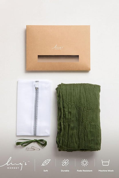 Ling's Moment Moss Green Cheesecloth Table Runner, 120 Inch 10FT | Boho Gauze - Image 5