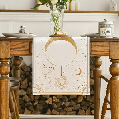 Artoid Mode Beige Astrology Moon Magic Art Table Runner, Seasonal Mystical - Image 2