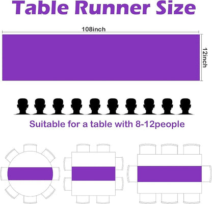 10 Pack Satin Table Runner Purple Satin Bright and Smooth Silk Table Runner | - Image 2
