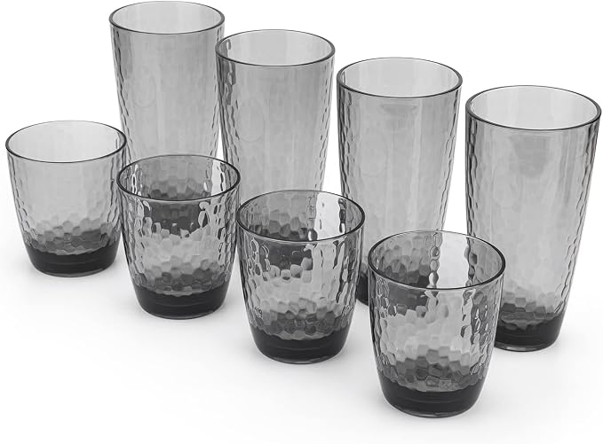 KOXIN-KARLU Hammered 15-ounce and 26-ounce Plastic Tumbler Acrylic Glasses by KOXIN-KARLU