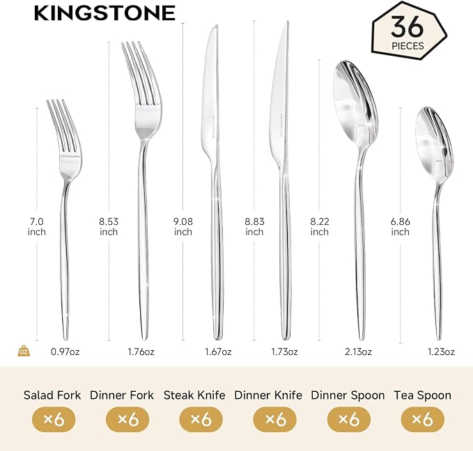 36 Piece Silverware Set for 6 - Image 2