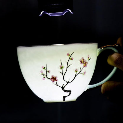 KAMMAK Tea Cups and Saucers Set of 2, Fine Bone China Coffee Cups, GH025 | - Image 7