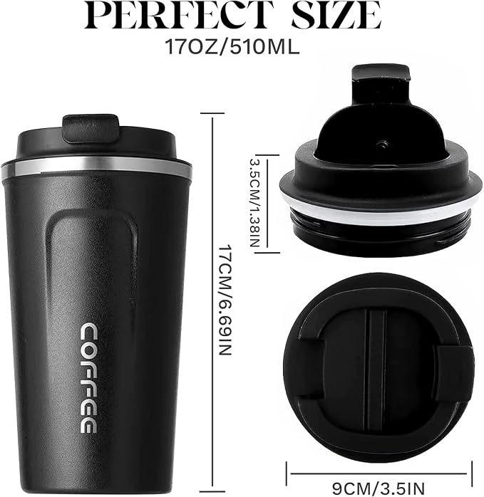 Insulated Travel Coffee Mug, Stainless Steel Coffee Cup - Image 4