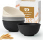 Wheat Straw Bowls Sets of 6, 26oz Plastic Bowl Reusable, Unbreakable Cereal Bowl by BUSOKIP