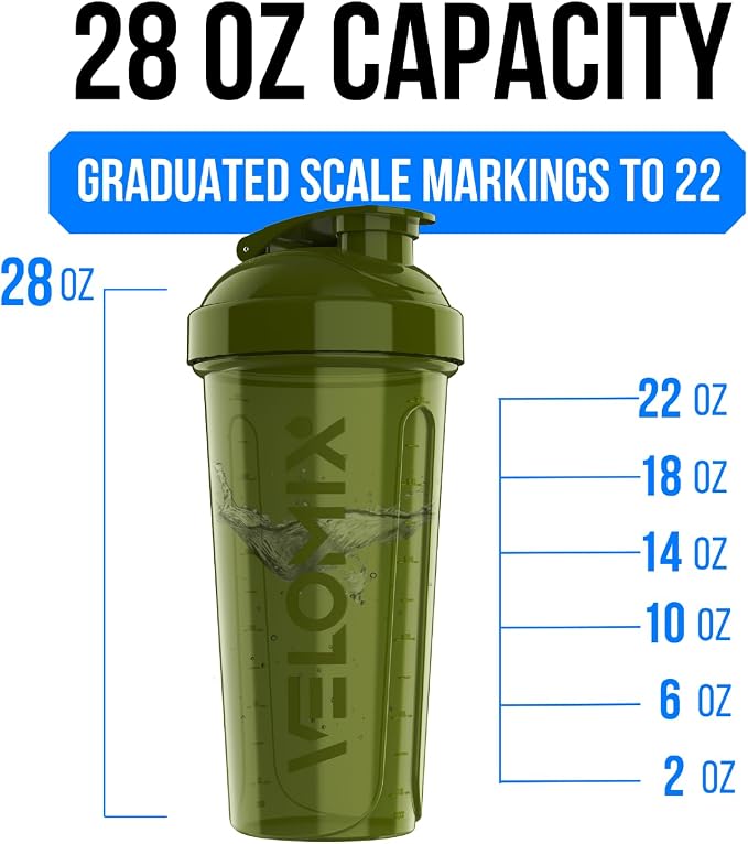 VELOMIX 2 Pack 28oz Protein Shaker Bottle - Image 4