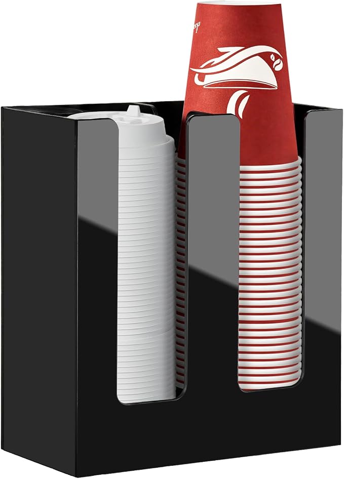 Coffee Cup Holder, Cup and Lid Organizer fits 5 to 16 oz Disposable Cups | by MYITYARD