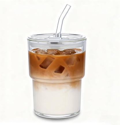 13oz Iced Coffee Cup, Reusable Glass Tumbler - Image 5