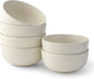 JoyJolt Mesa 23oz Stoneware Soup Bowls, 5.8" Matte White Cereal Bowls Set of 6 by JoyJolt