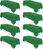 8 Pack Green Table Cloth 60 x 102 Inch Rectangular Tablecloth for 6 Foot Rectangle Tables, Wrinkle Resistant Washable Rectangle Fabric Table Covers for Wedding Party Banquet Buffet and Camping