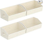 Storage Bins for Shelves - Large Trapezoid Closet Shelf Organizer, Fabric Organization Bins with Handles, Storage Baskets for Clothes, Towel, Purse, 4 Pack, Beige