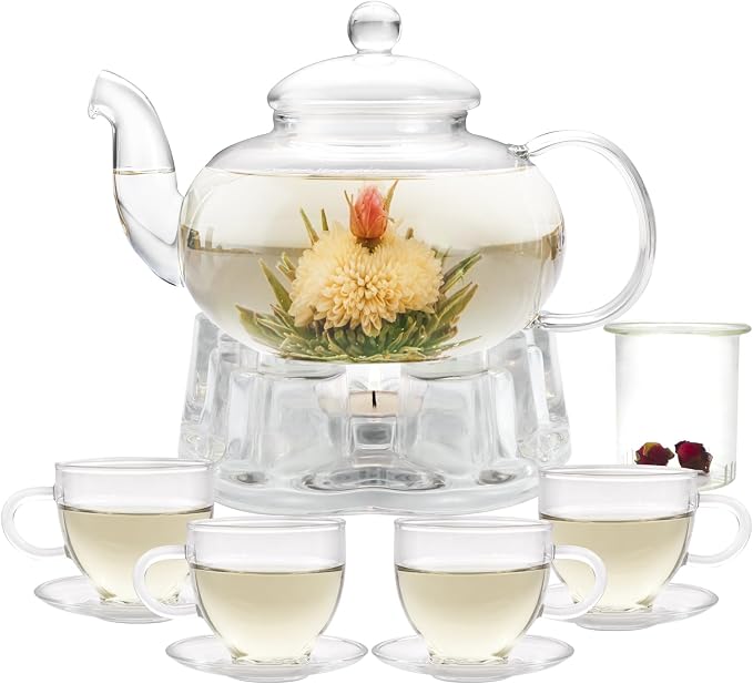 Glass Teapot Set, 34OZ/1000ML Glass Tea Kettle by GURUDAR