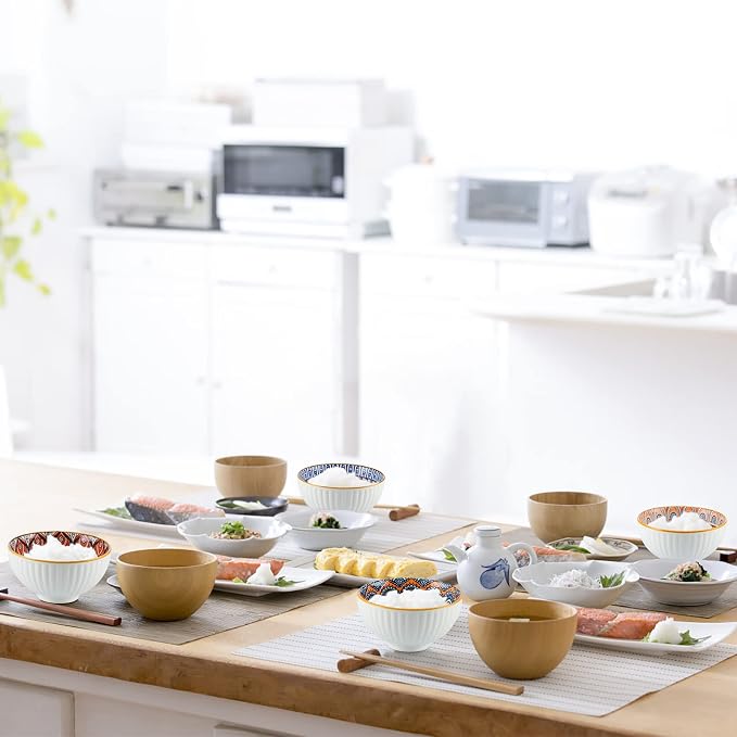 Ceramic Rice Bowls 10 oz, Bohemian Style Bowl Gift Set - Image 6
