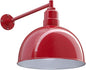 Steel Lighting Co. Hollywood Bowl Light | Outdoor Wall Mounted | 15 inch Bowl Dome | 20 inch Straight Arm | Barn Light Made in America | Red Exterior/White Interior
