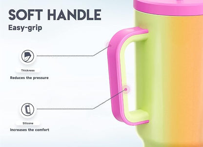 Meoky 40oz Tumbler with Handle, Leak-proof Lid and Straw, Insulated Coffee Mug - Image 4