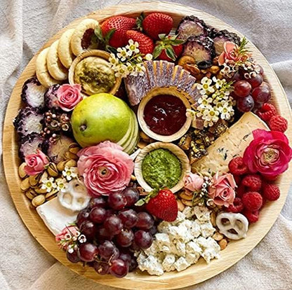 Charity Leaf Disposable Palm Leaf 14" Round Trays (10 pieces) Bamboo Like Serving Platters, Disposable Boards, Eco-Friendly Dinnerware For Weddings, Catering, Events