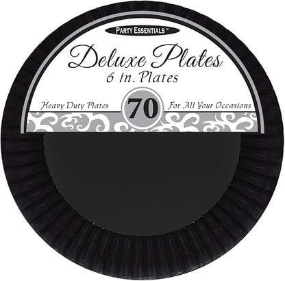 Party Essentials Deluxe Quality Hard Plastic 70 Count Round Party/Dessert Plates - Image 2