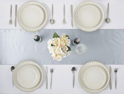 Silver Satin Table Runner, 12x108 Inches, 2 Pack | Premium Satin, Smooth - Image 5