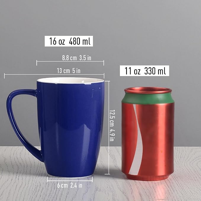 homEdge Porcelain Mug Set, 16 Ounces Cup - Image 8