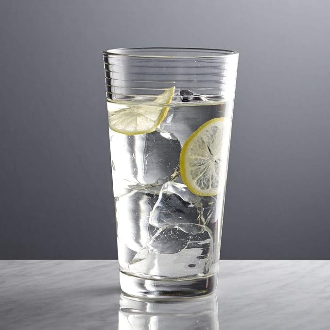 Le'raze Set of 16 Heavy Base Ribbed Durable Drinking Glasses Includes 8 Cooler - Image 9