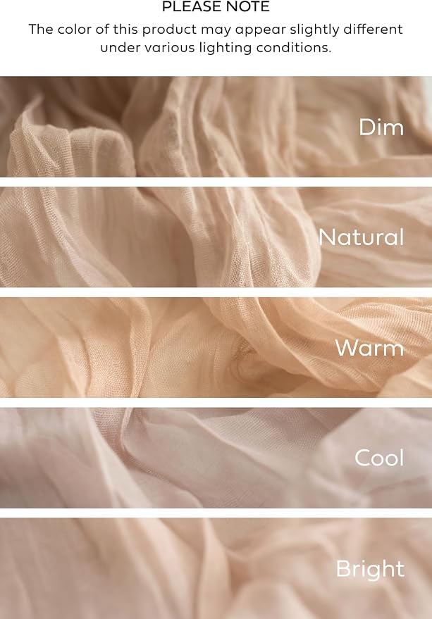 Ling's Moment Warm Sand Cheesecloth Table Runner, 120 Inch 10FT | Boho Gauze - Image 7