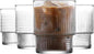 LAV Vintage Soft Drink Glass Set of 4 – 10.9 oz Ribbed Tumblers, Iced Tea, Iced Coffee, Water, Milk, Mocktails, Cold Brew, Durable, Lead-Free, Eco-Friendly Glassware, Home, Bar - Aesthetic, Elegant