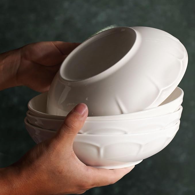Pasta Bowls 32oz, Ceramic Large Salad Bowls 8 inch, Entertaining, Wide Shallow - Image 5