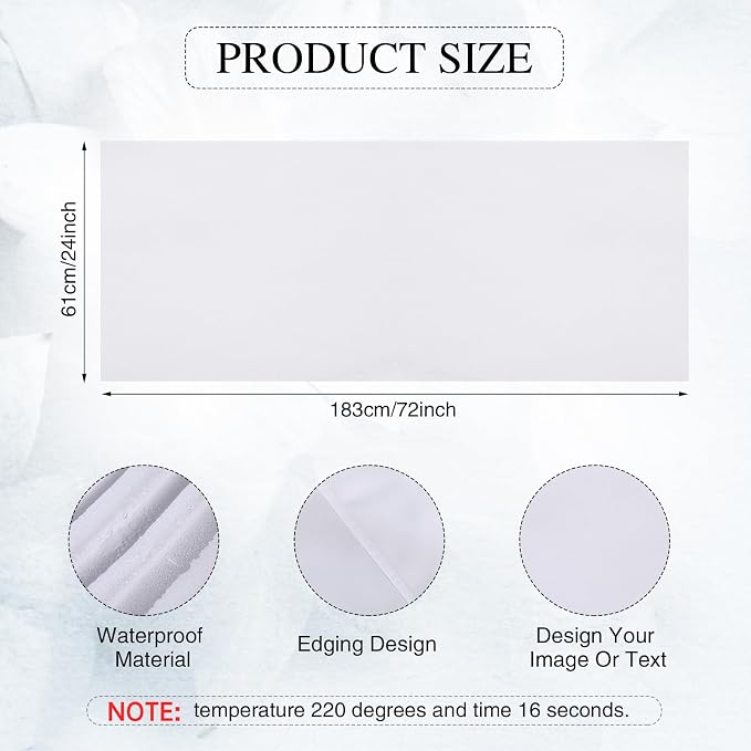 2 Pcs White Sublimation Table Runners Blanks 24 x 72 Inch Polyester White Table - Image 2