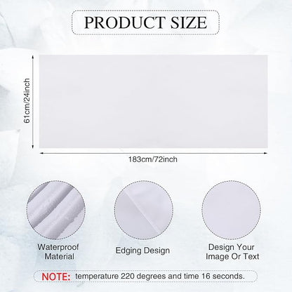2 Pcs White Sublimation Table Runners Blanks 24 x 72 Inch Polyester White Table - Image 2