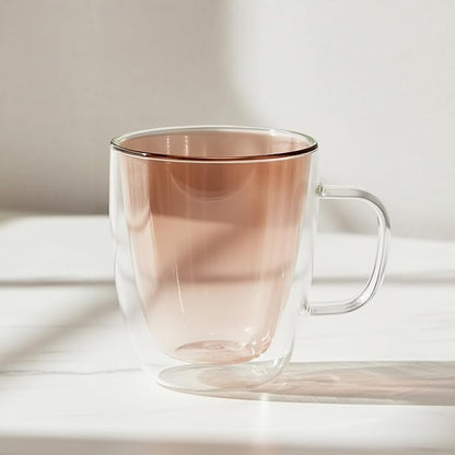 12oz Double Wall Glass Coffee Mugs, heat resistant, - Image 6