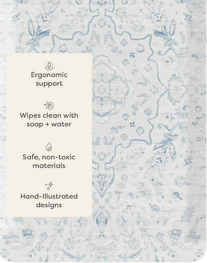 House of Noa Nama Standing Mat – Anti-Fatigue Cushioned Kitchen Mats for Floor | Ergonomic Bounce-Back Foam Kitchen Mats | Anti-Fatigue Mats for Kitchen & Standing | Emile Delft Blue | 22" x 72"