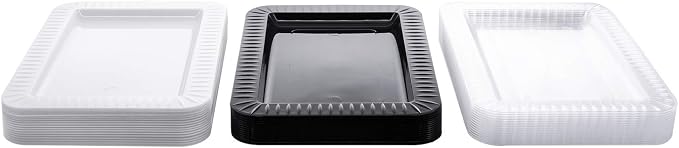Party Essentials Elegance Quality Hard Plastic 5 x 7-Inch Rectangular Appetizer - Image 4