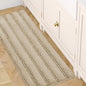 H.VERSAILTEX Bath Rugs for Bathroom Non Slip Bath Mats Thick Chenille Striped Bath Rug Runners 47" x 17" Absorbent Fluffy Soft Shaggy Mats Dry Fast Plush Area Carpet for Bath Room - Fog