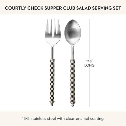 MACKENZIE-CHILDS Supper Club Salad Serving Set, Fork and Spoon Salad Servers - Image 4