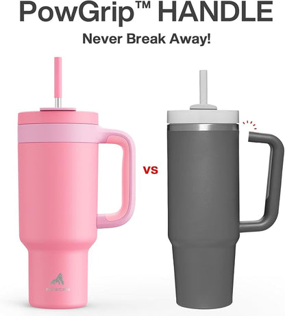 POWCAN 40 oz Tumbler with Handle, 2-in-1 Straw and Sip Lid, Dishwasher Safe - Image 3