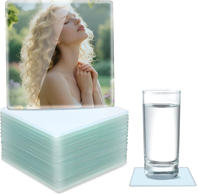 16 Pcs Sublimation Glass Coaster Blanks, 4 x 4 Inch Square Sublimation Coaster - Image 8